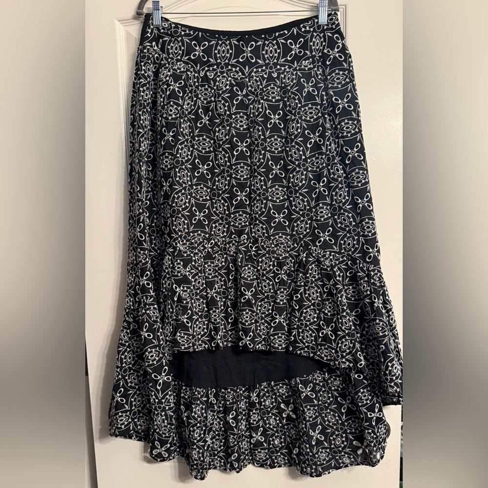 INC International Concepts Black and White Bubble Midi Skirt